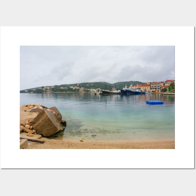 Sumartin Harbour on Brac Island, Croatia Wall Art by jojobob